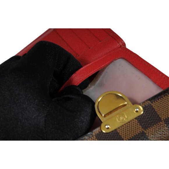 Louis Vuitton Womens Portefeuille Trifold Long Wallet LV Damier Ebene Brown Tan - Picture 9 of 11